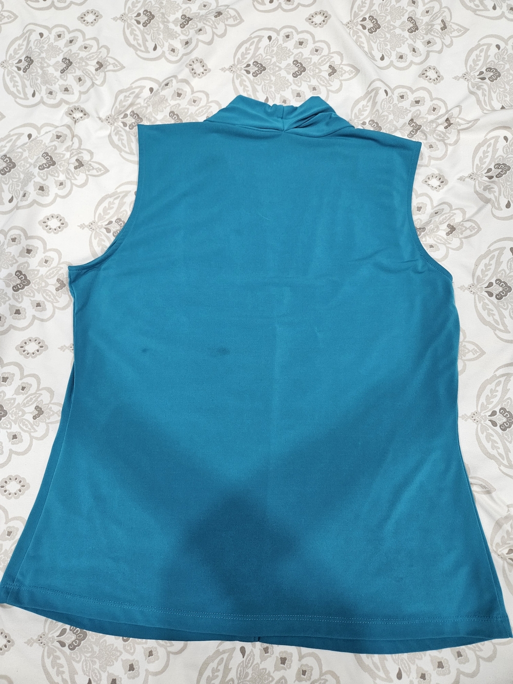 Calvin Klein Teal Sleeveless V-Neck Shell - Picture 4 of 6